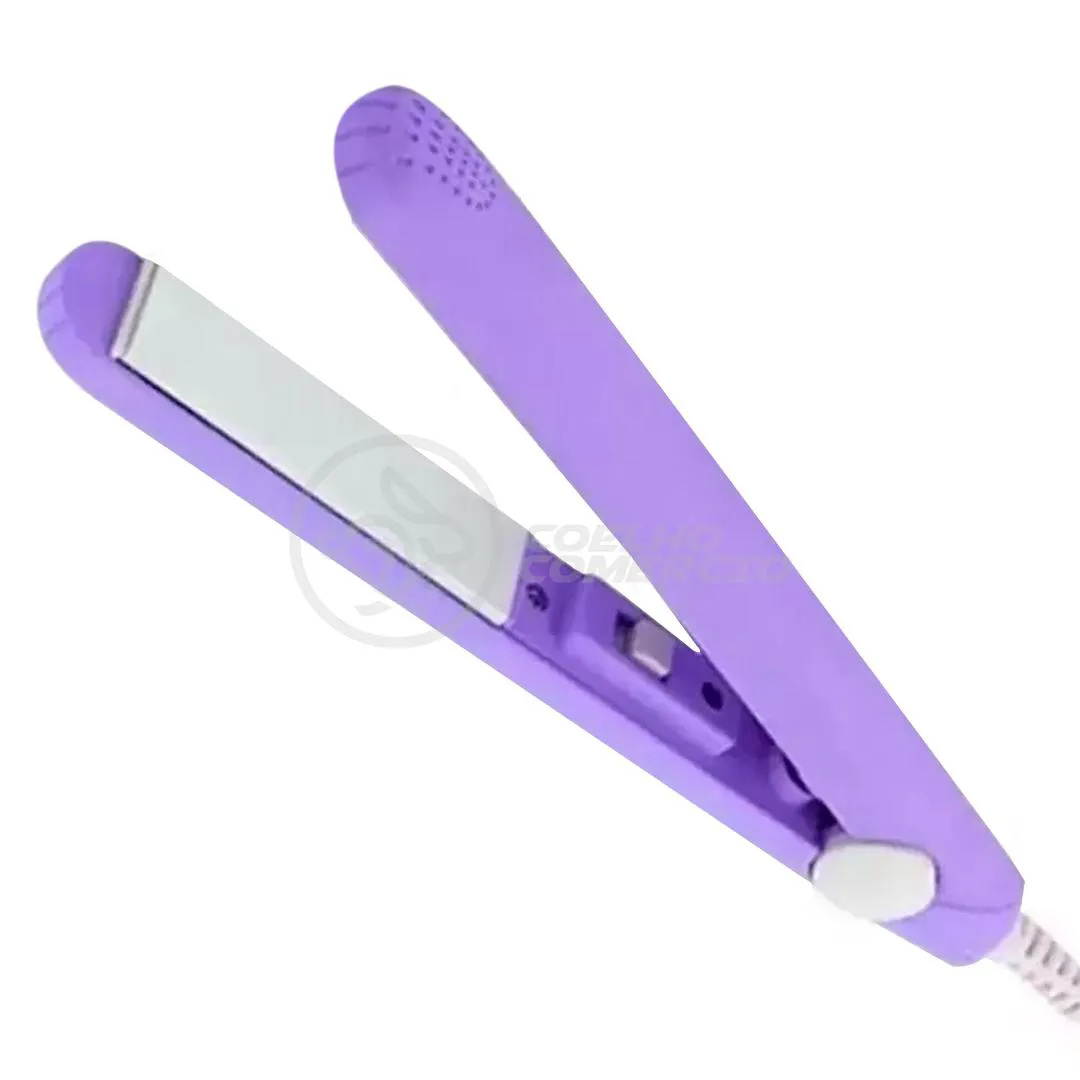 Mini Chapinha Prancha para Viagem Cabelo 17CM Bivolt 110|220V Profissional - Roxo