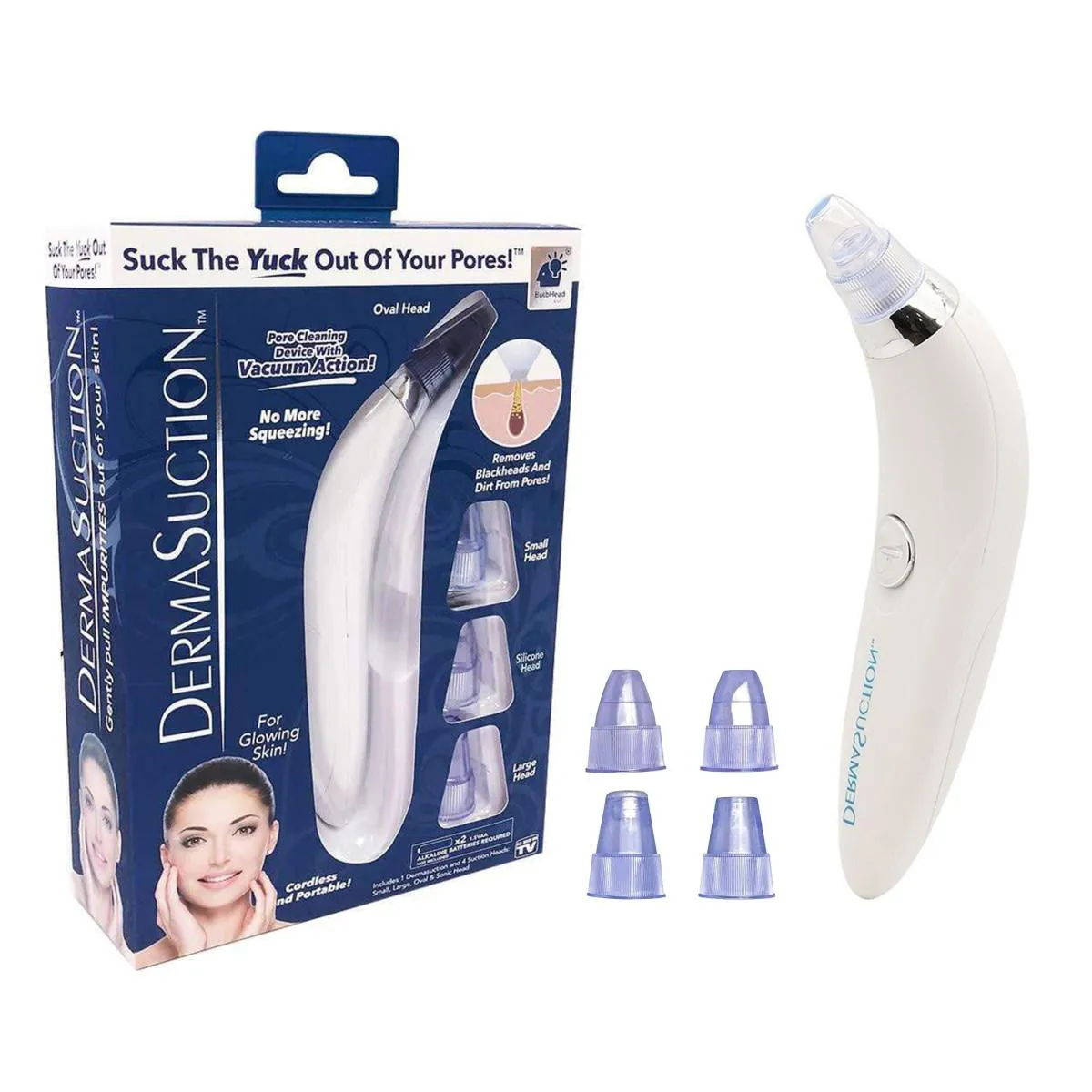 Aparelho para Limpeza Facial Removedor de Cravos e Espinhas à Pilha - Dermasuction