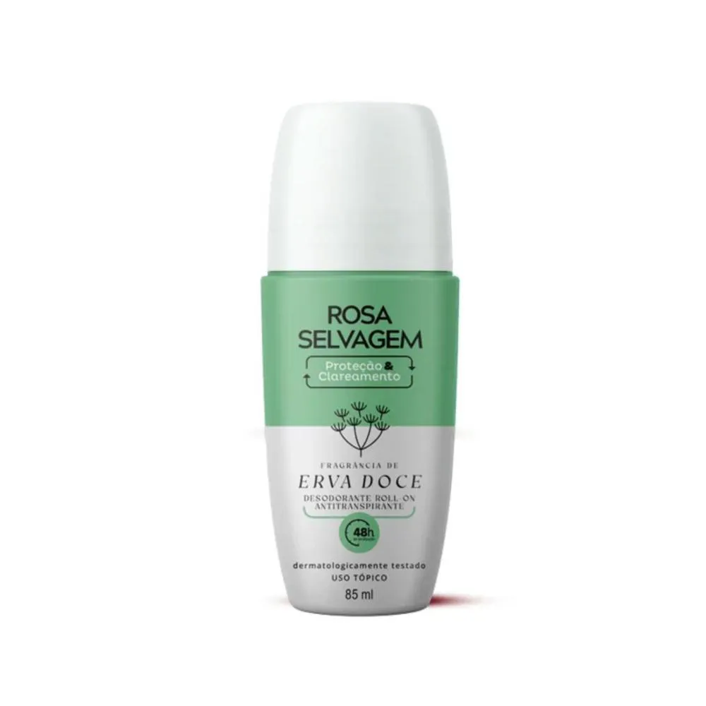 Desodorante Roll-on Clareador Rosa Selvagem Erva Doce 85ml