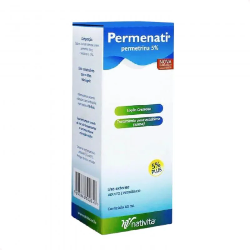 Permenati 5% 60Ml Loção para Sarna Escabiose Nativida