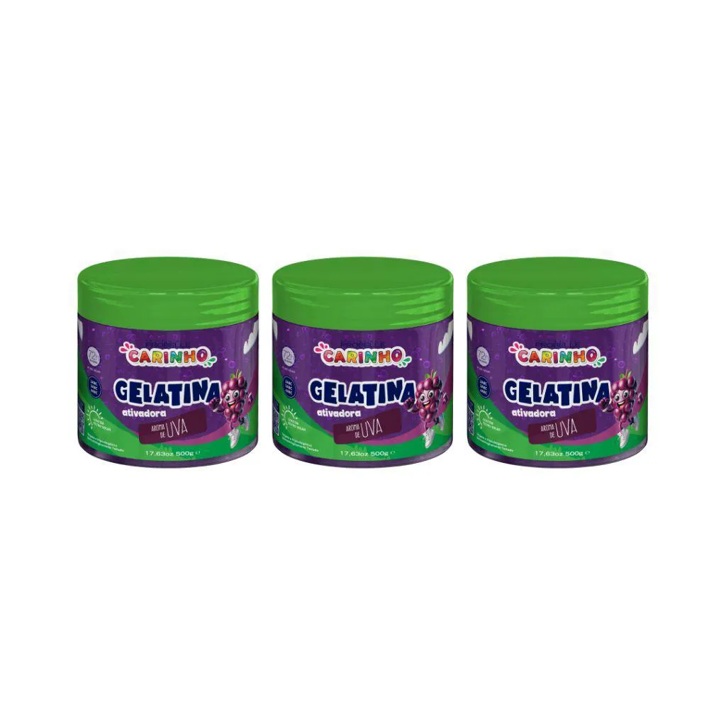 Gelatina Capilar Probelle Super Bonita 500g Carinho Uva - 3un