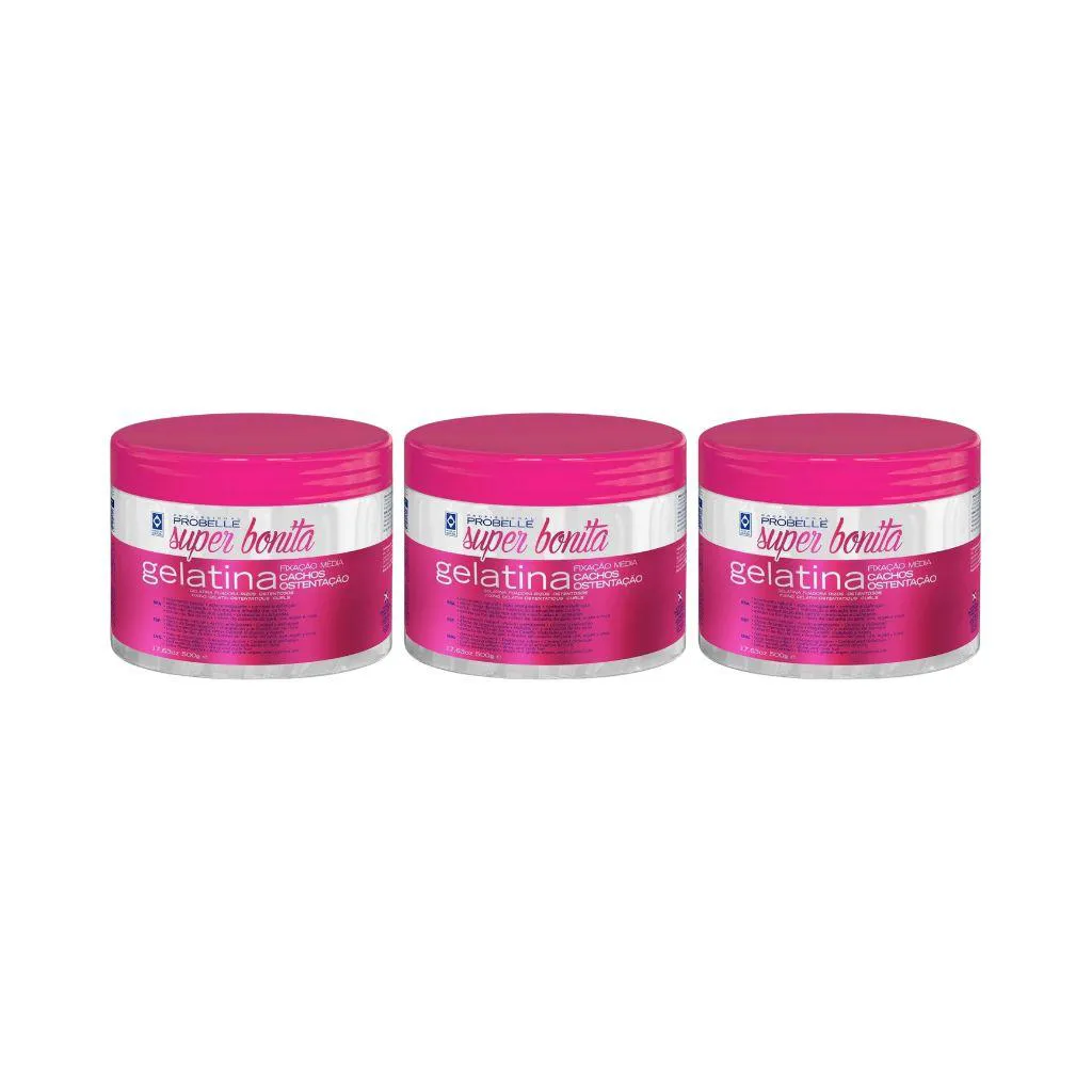 Gelatina Capilar Probelle Super Bonita 500g Cachos Osten 3un