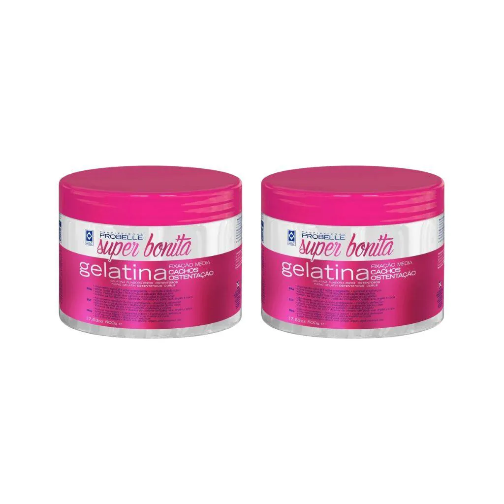 Gelatina Capilar Probelle Super Bonita 500g Cachos Osten 2un