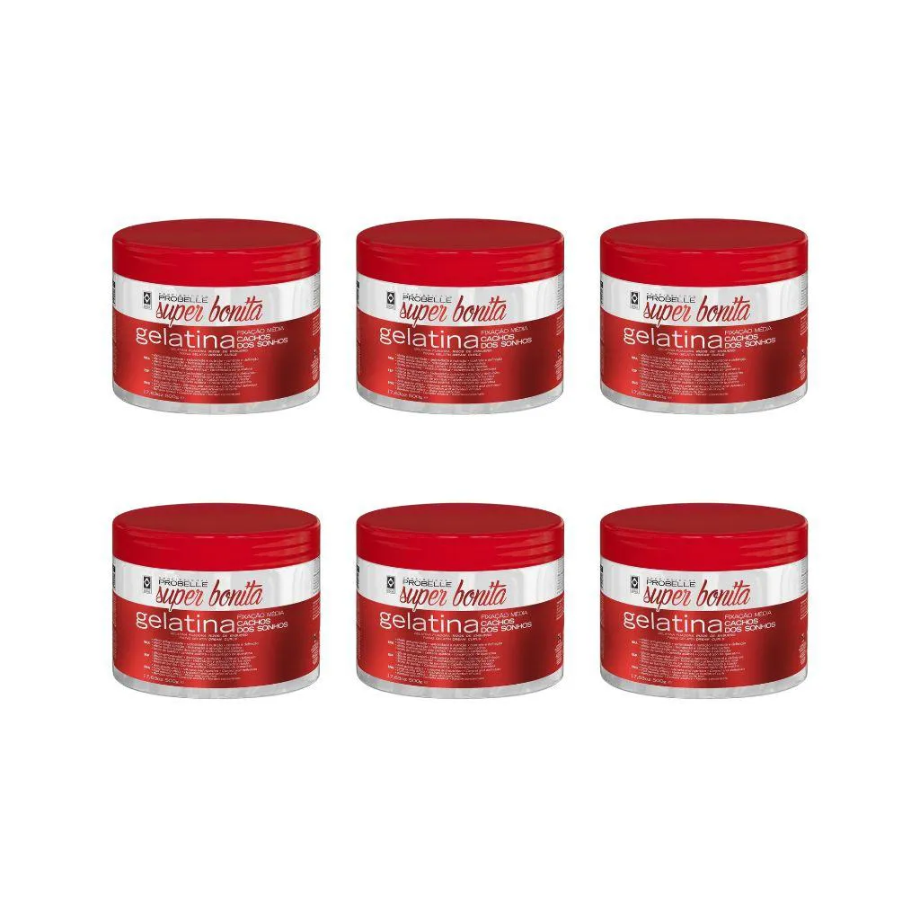 Gelatina Capilar Probelle Super Bonita 500g Cacho Sonhos 6un