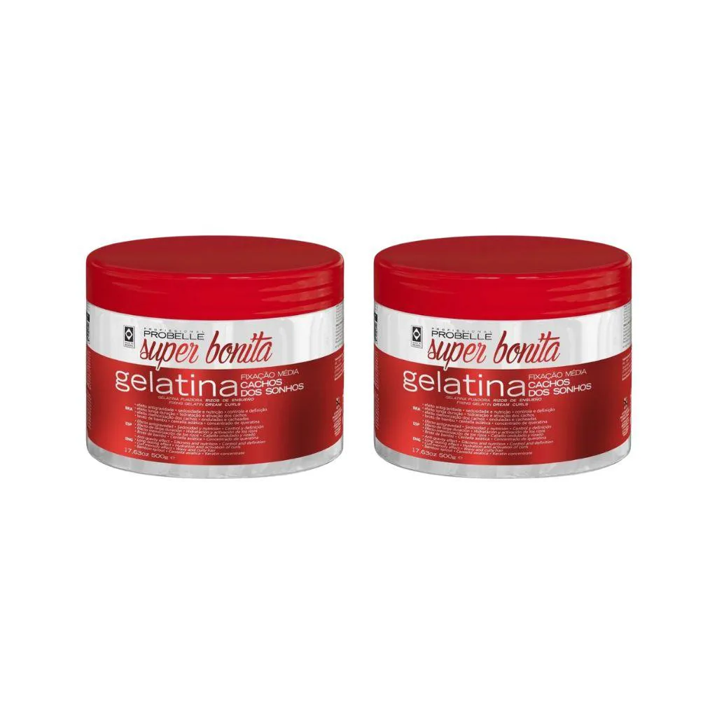 Gelatina Capilar Probelle Super Bonita 500g Cacho Sonhos 2un