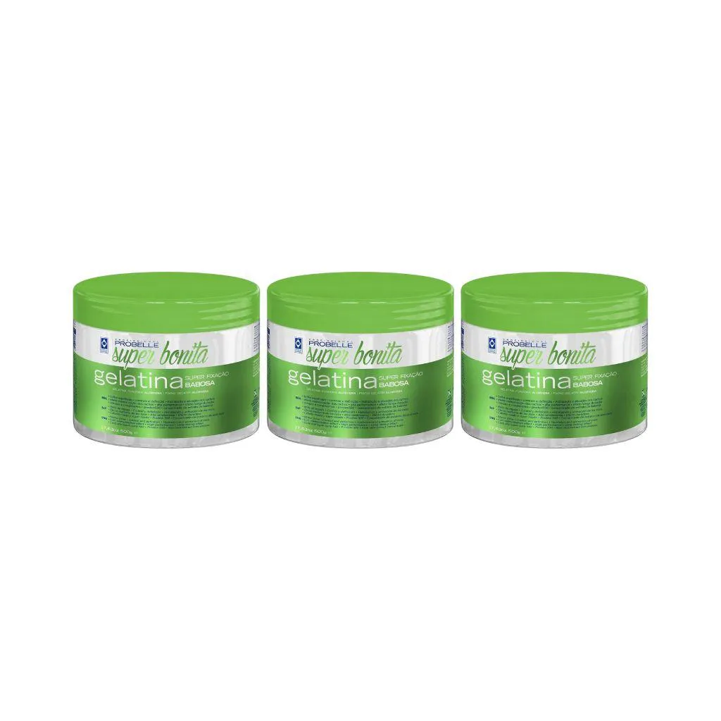 Gelatina Capilar Probelle Super Bonita 500g Babosa - Kit 3un