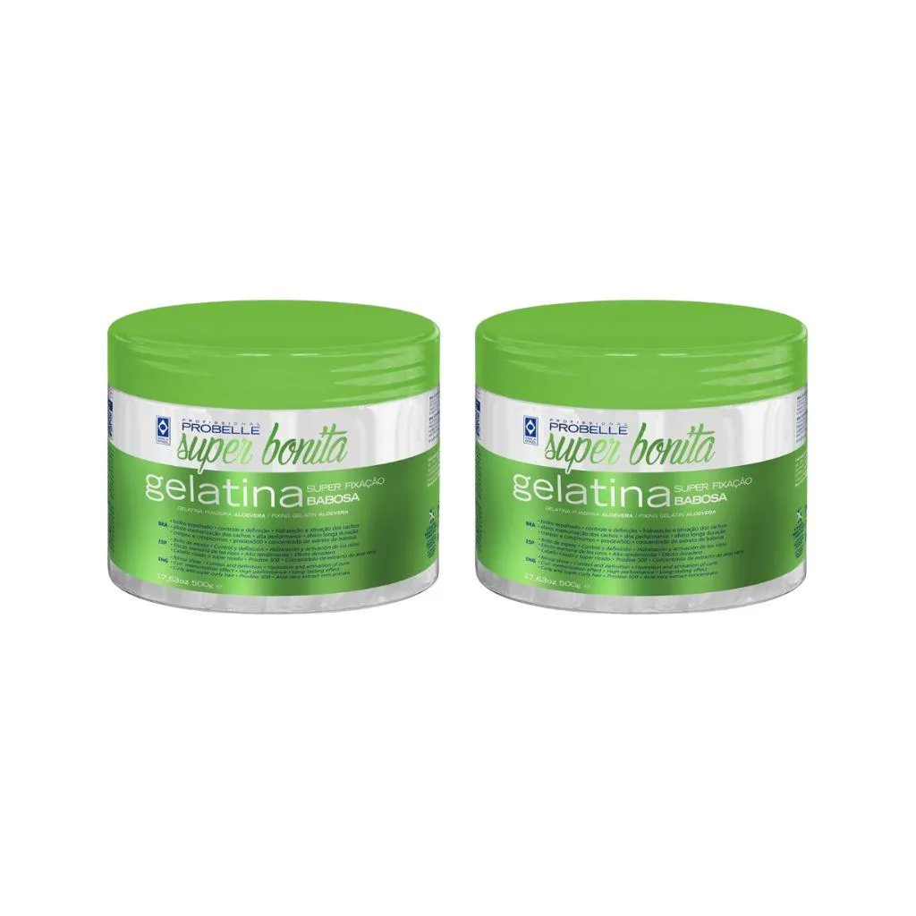 Gelatina Capilar Probelle Super Bonita 500g Babosa - Kit 2un