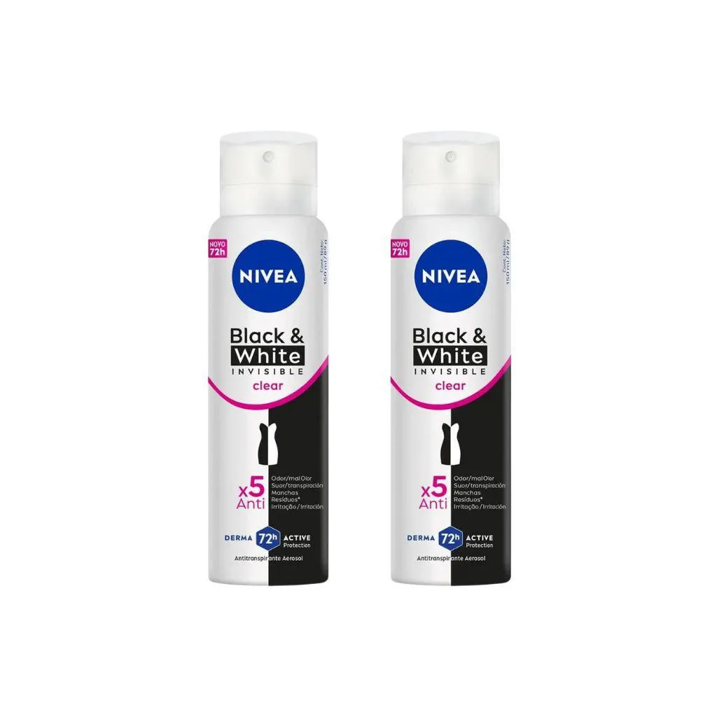 Desodorante Aero Nivea 150ml Fem Inv Black e White - Kit C / 2un