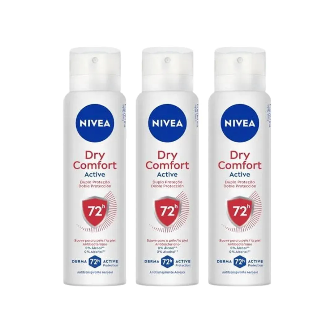 Desodorante Aero Nivea 150ml Fem Dry Comfort - Kit C / 3un