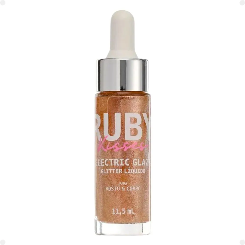 Glitter Líquido Rosto e Corpo Ruby Kisses Electric Glaze Blush Gold Rrg03b