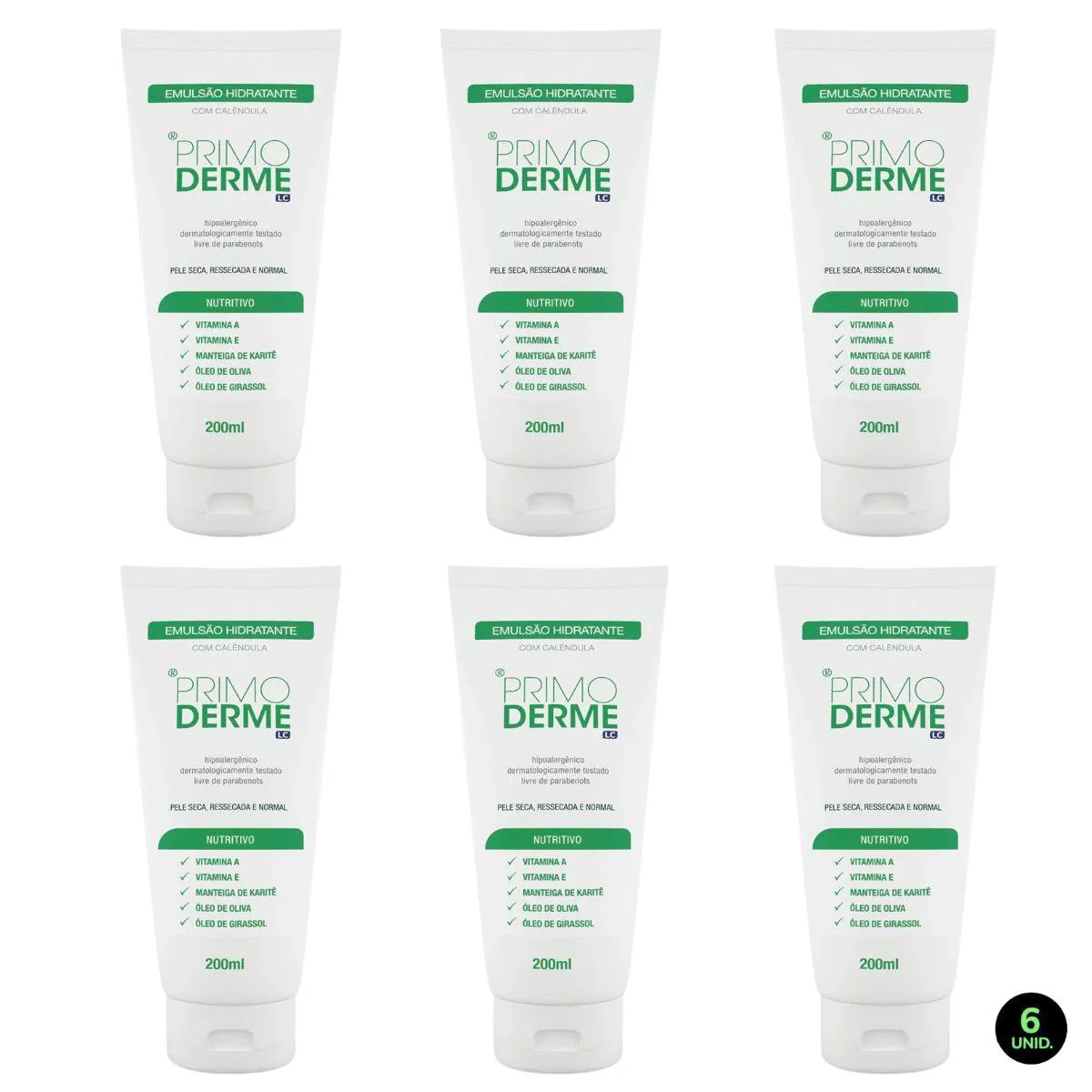 Kit Primoderme Emusão Hidratante 200ml com 6 unidades