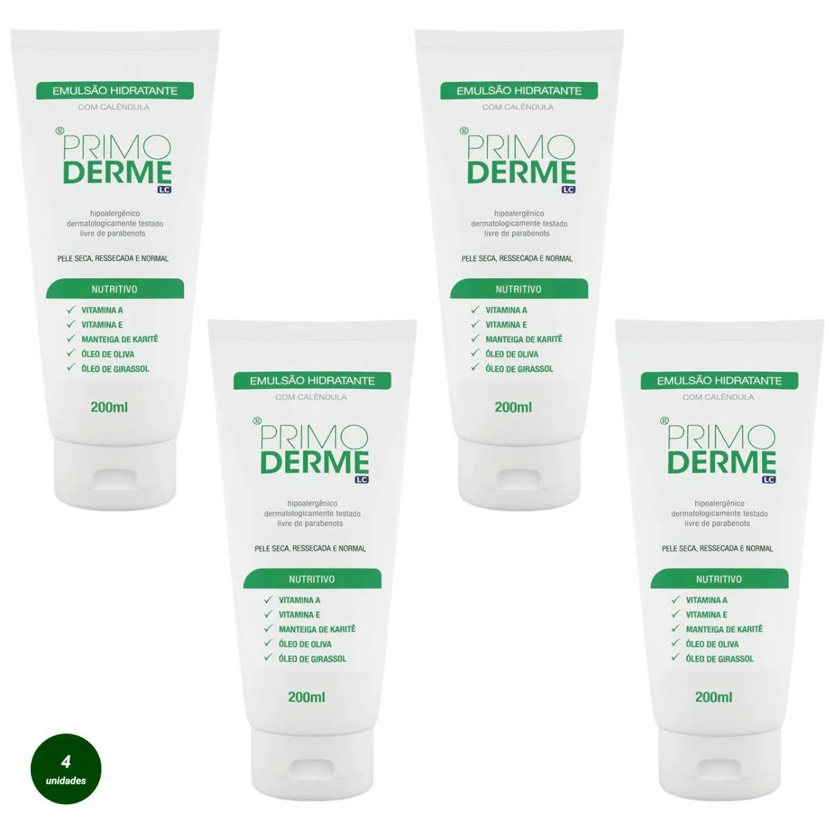 Kit Primoderme Emusão Hidratante 200ml com 4 unidades