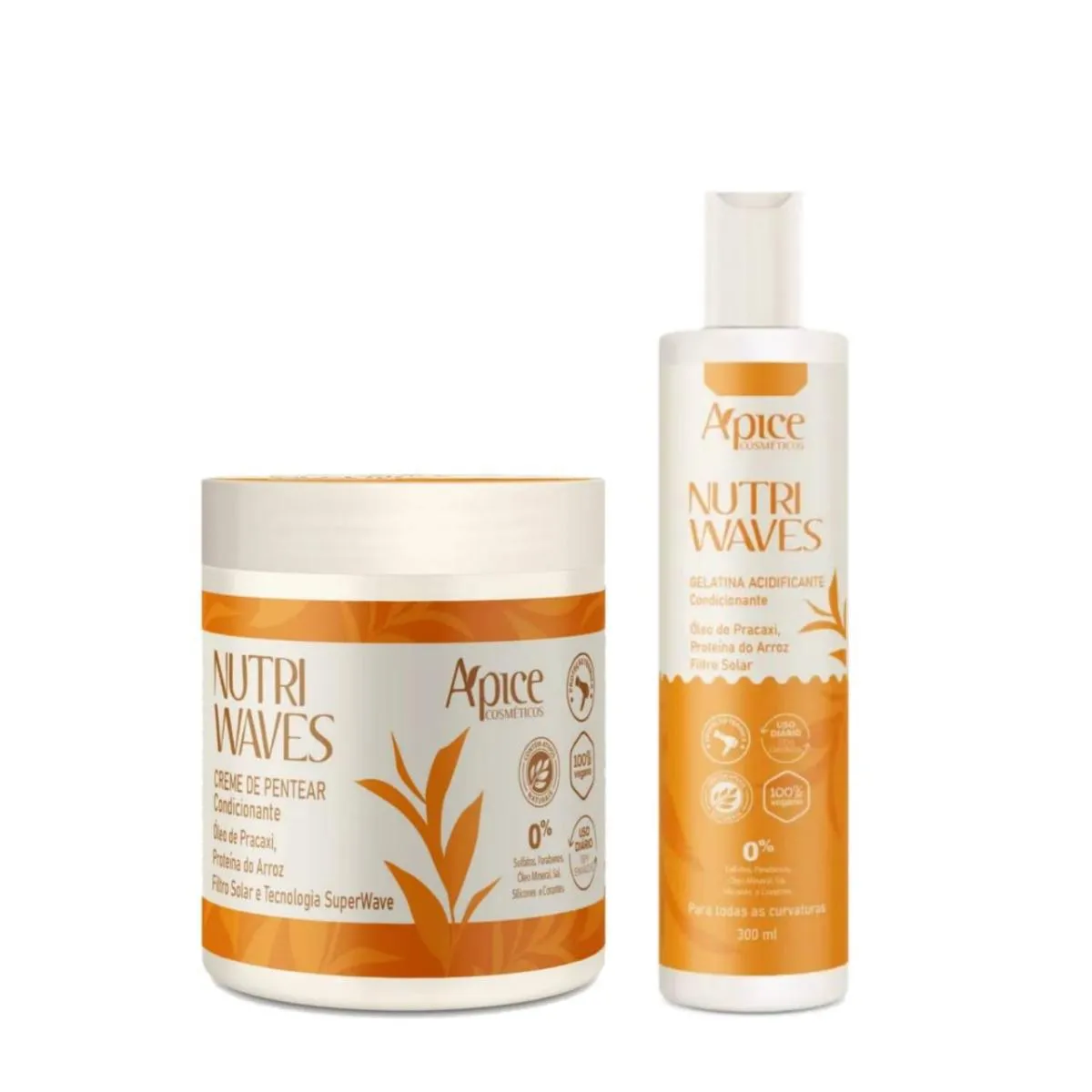 Apice Kit Creme de Pentear Condicionante Nutri Waves 500g + Gelatina Acidificante Nutri Waves 300ml