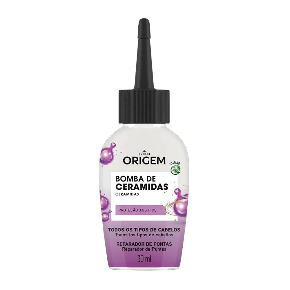 Reparador de Pontas Origem Bomba de Ceramidas 30ml Embalagem com 12 unidades