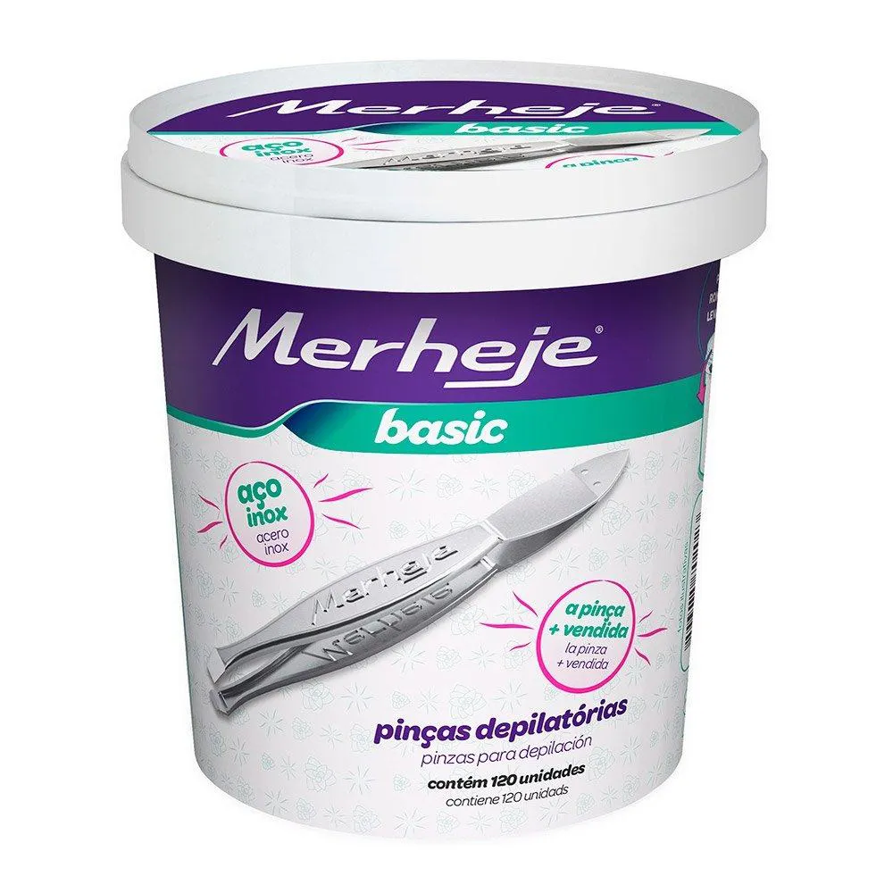 Pinça Merheje Basic Embalagem com 120 unidades
