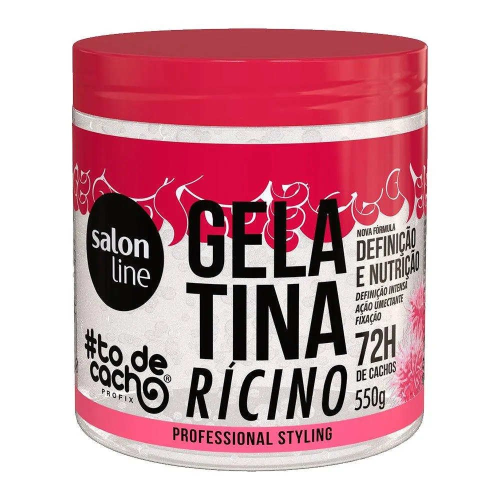 Gelatina Capilar Salon Line Tô de Cachos Ricino 550g