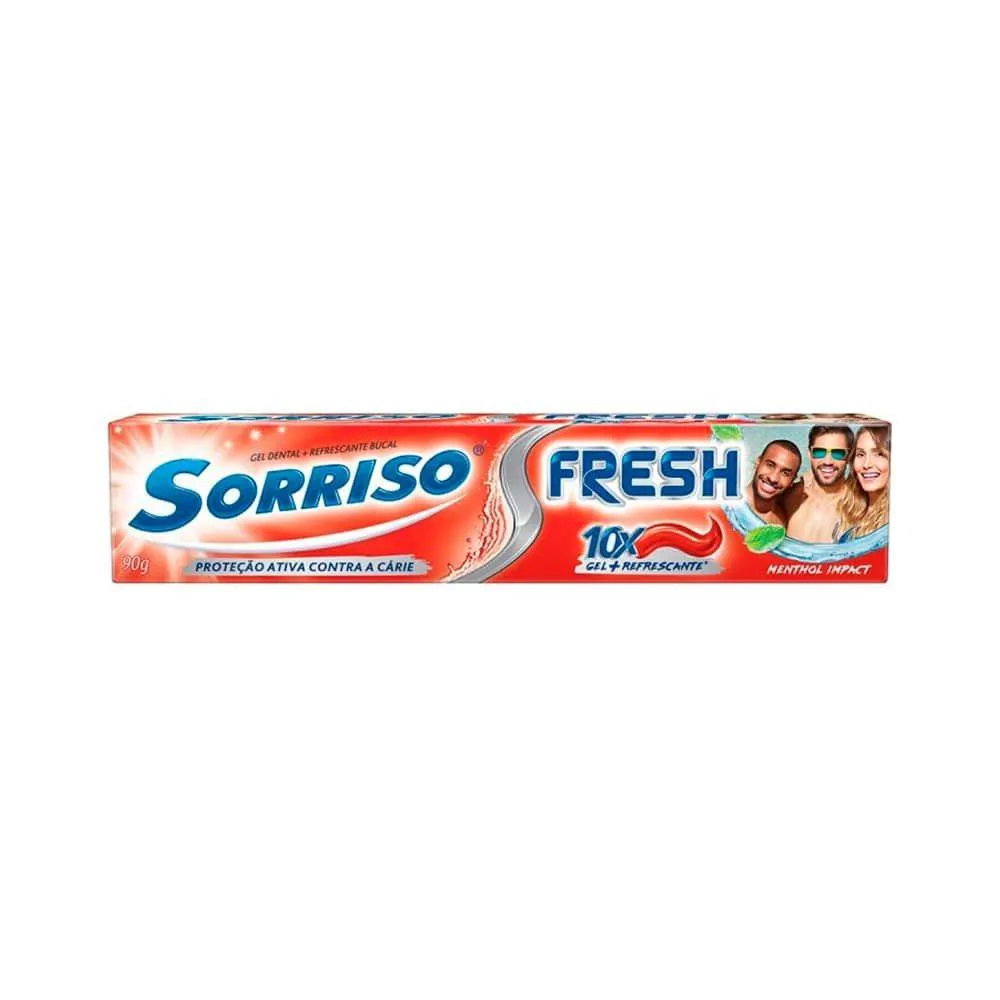 Gel Dental Sorriso Fresh Menthol Impact 90g 12 unidades