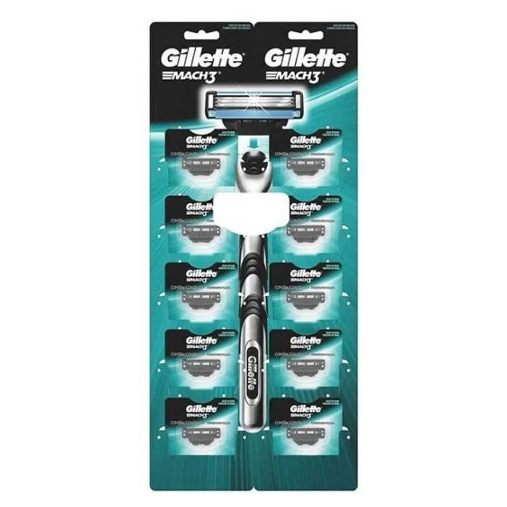 Carga Gillette Mach3 Regular Embalagem com 10 unidades