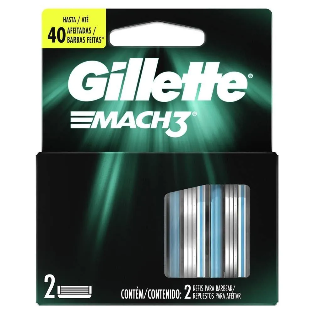 Carga Gillette Mach3 Embalagem com 2 unidades