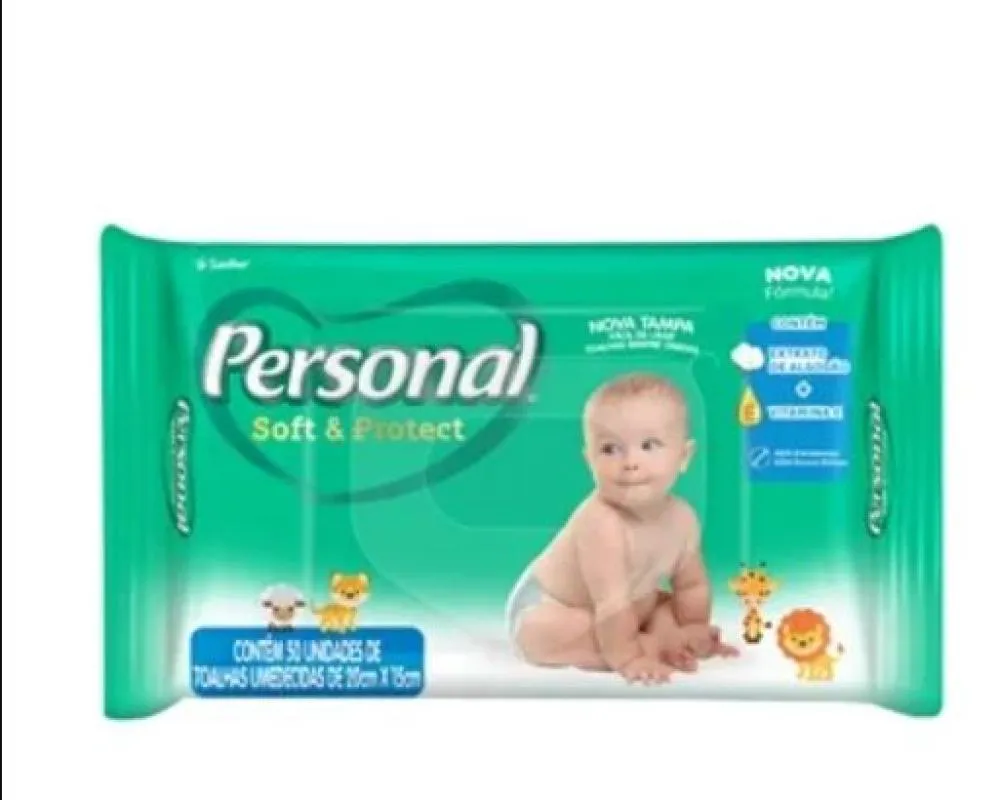 Toalhas Umedecidas Personal - 12 Pacotes com 50 Toalhas - Total 600 Toalhas