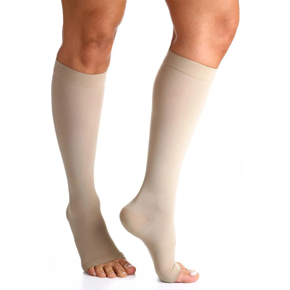 Meia 3/4 Select Comfort Premium Sigvaris - 20-30mmhg - Natural - Aberta - M2