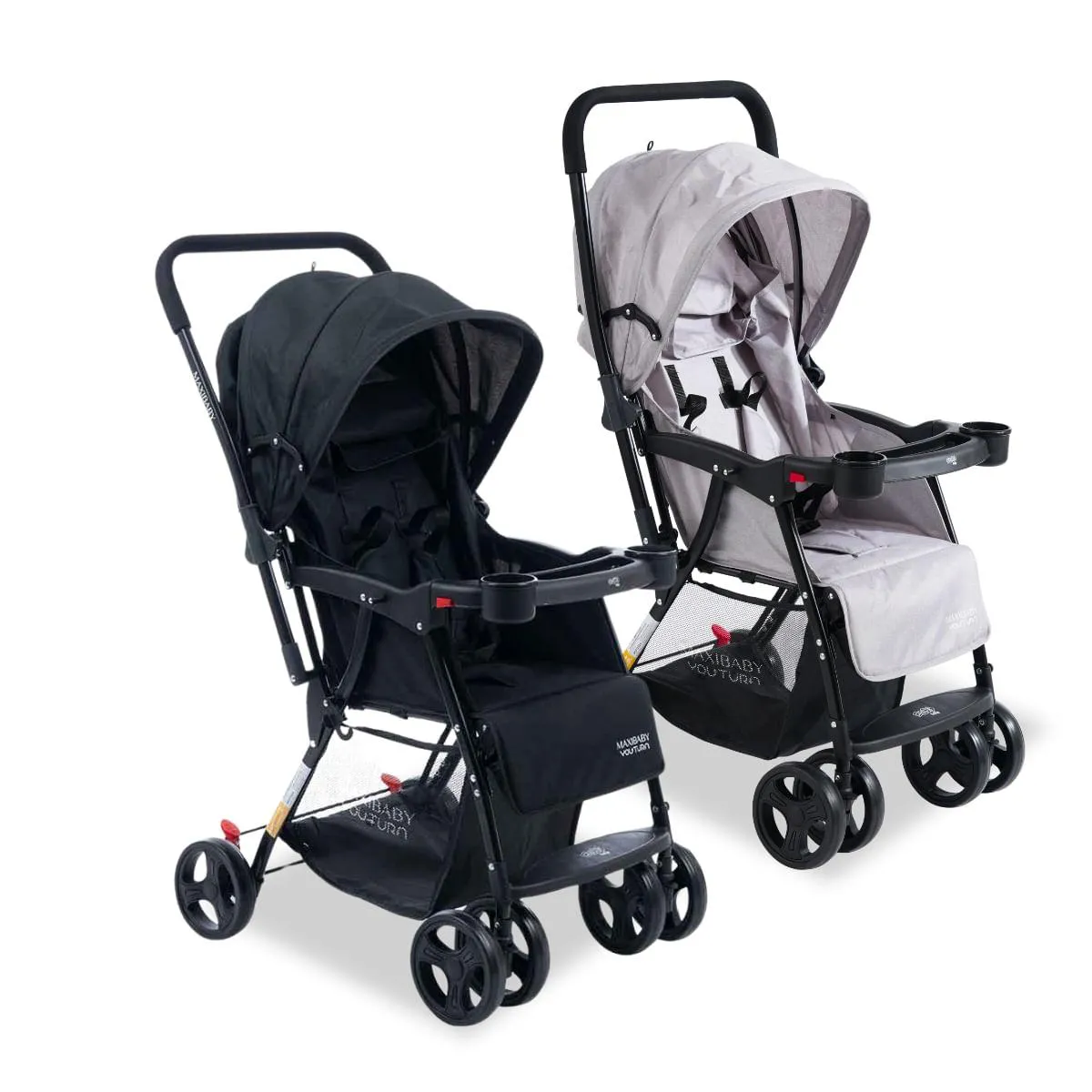 Carrinho de Bebê com Alça Reversível Youturn Maxi Baby Cinza