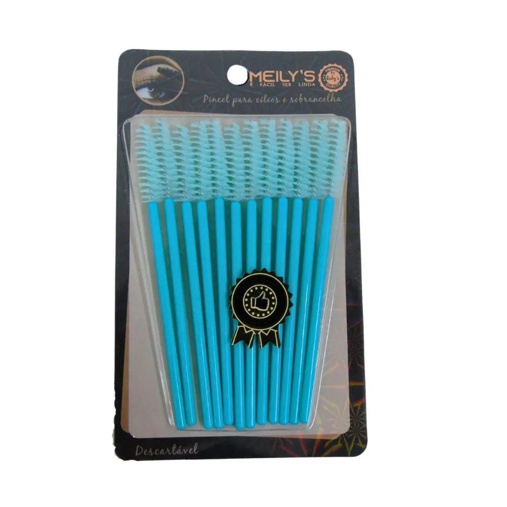 Pincel Meily´s para Sobrancelhas e Cilios Azul Ref. Mac-294