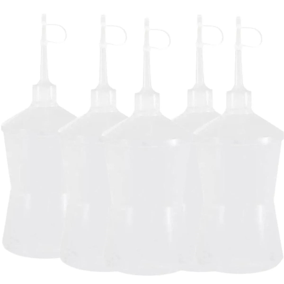 Kit Almotolia Plástica Transparente 500 Ml com Bico Reto 5 Unids