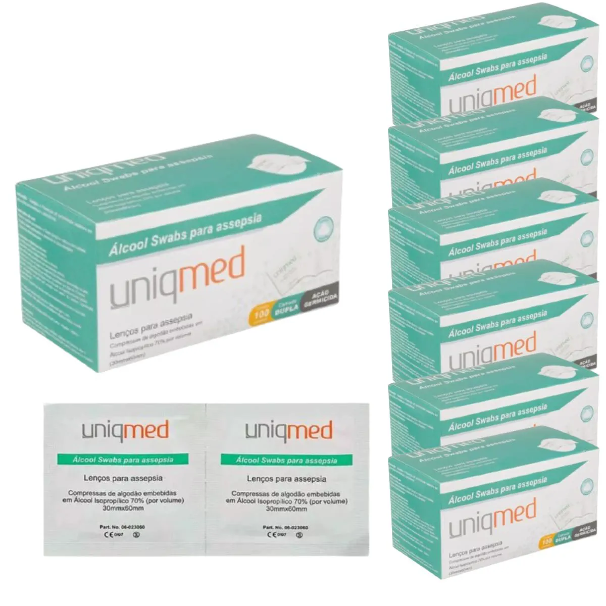 Kit 1500 Álcool Swab 70 % Uniqmed Assepsia Lenços Higiênicos