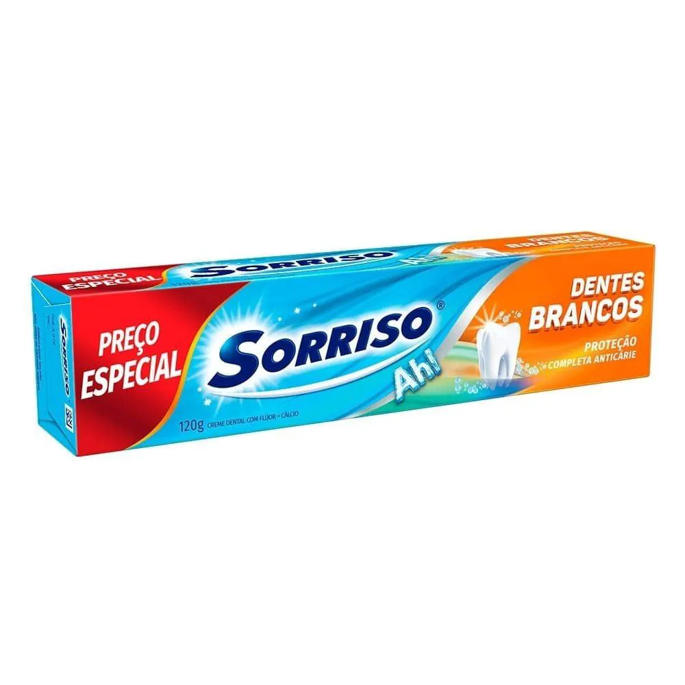 Creme Dental Sorriso Dentes Brancos 120g 12 unidades