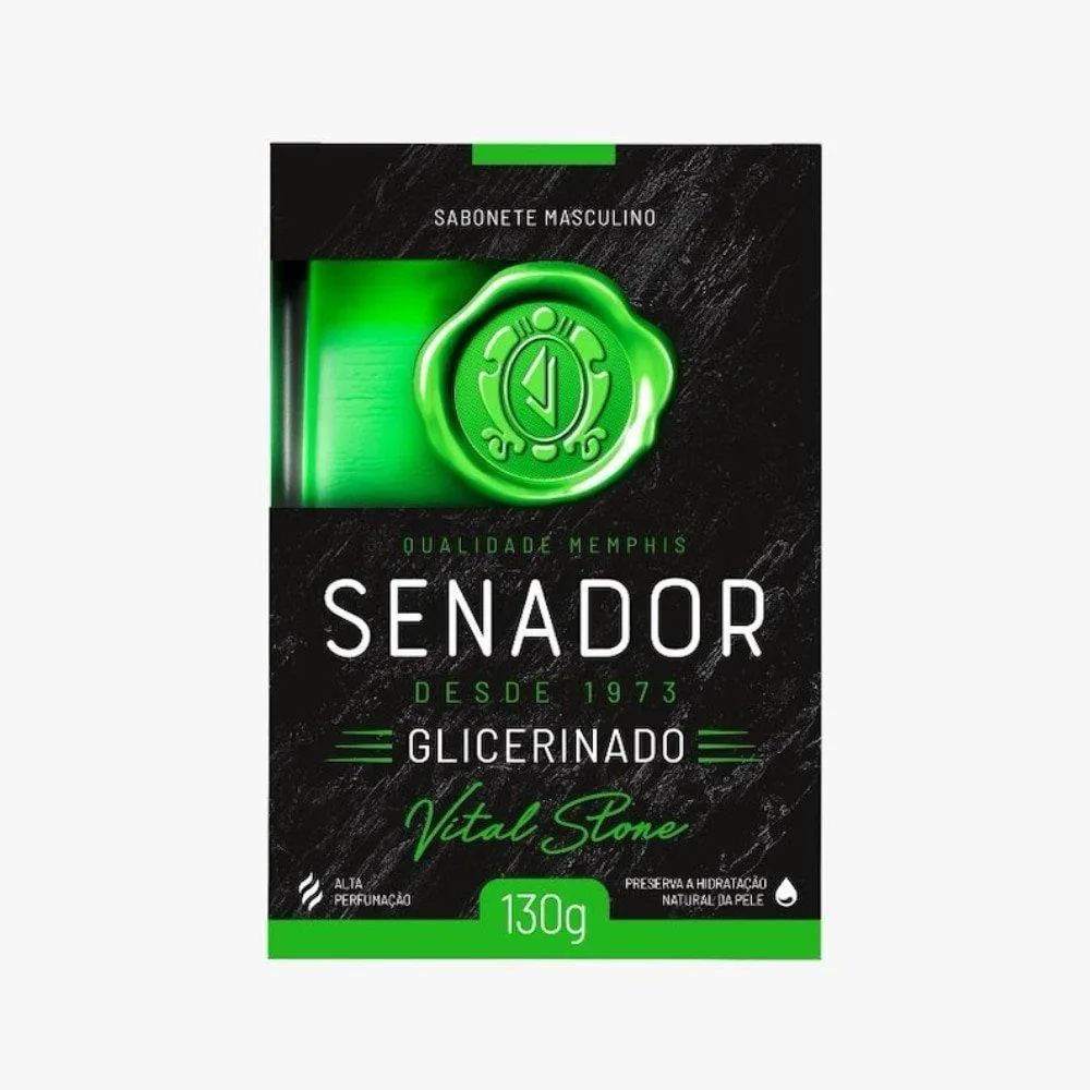 Sabonete Senador Stone Vital 130g - Embalagem com 12 unidades