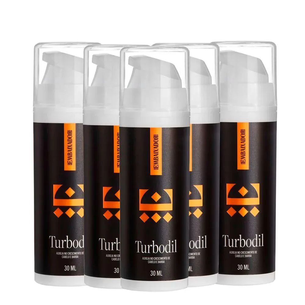 Kit 5 Blend Crescimento Barba e Cabelo Turbodil Embaixador 30ml