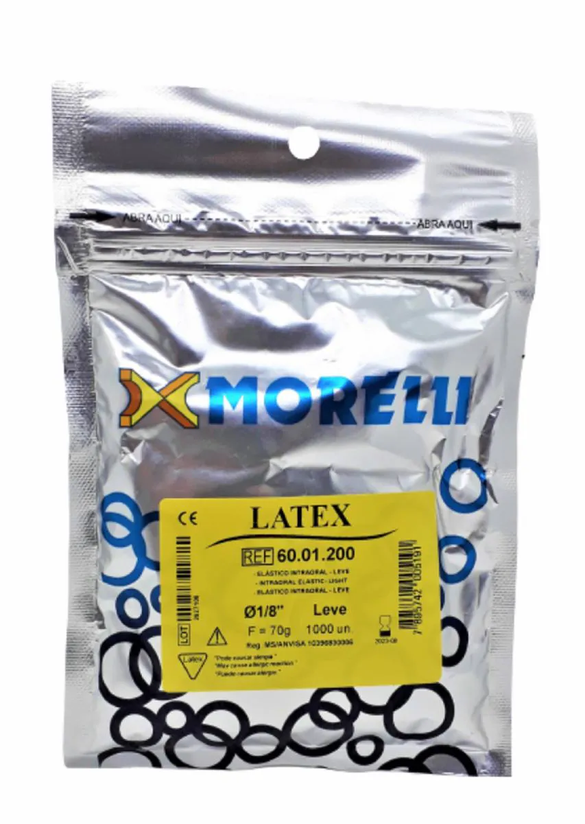 Elástico Intraoral Látex 1000 Und. 1/8 Leve/ Médio/ Pesado - Morelli Leve 6001200