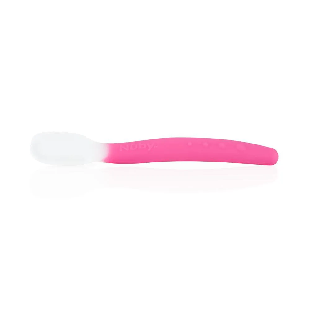 Colher de Silicone + Estojo - Cor Rosa - Nuby