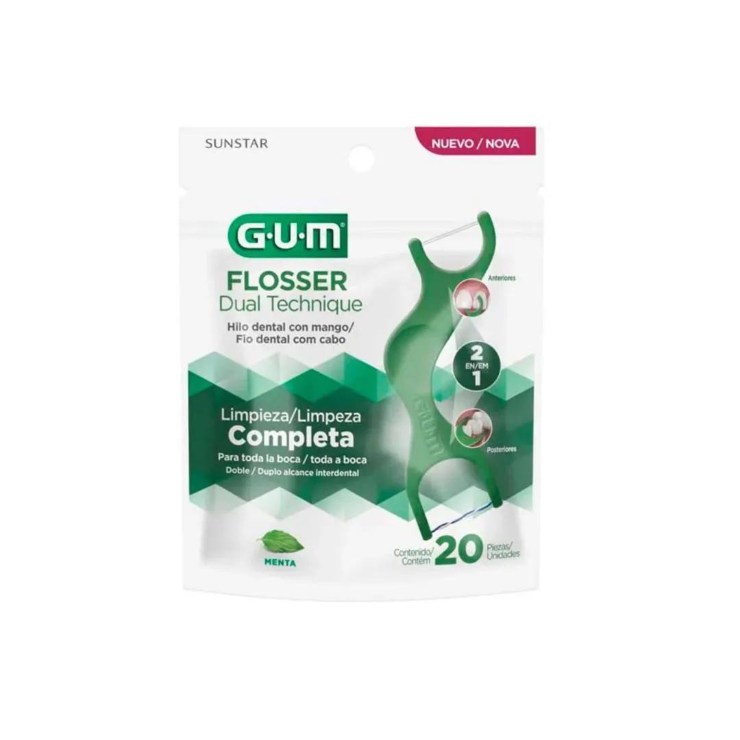 Fio Dental Flosser Dual Technique 20un - Gum
