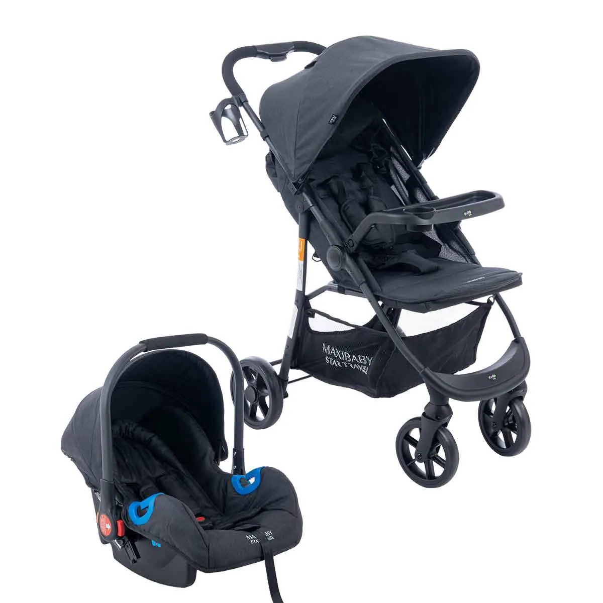 Carrinho de Bebê Com Bebê Conforto Startravel - Maxi Baby Preto