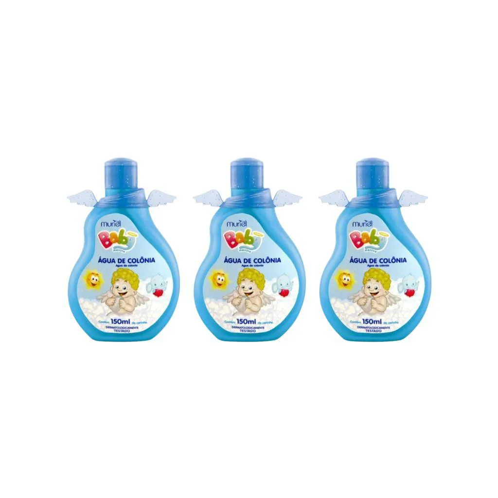 COLONIA MURIEL BABY 150ML MENINO - KIT C/3UN