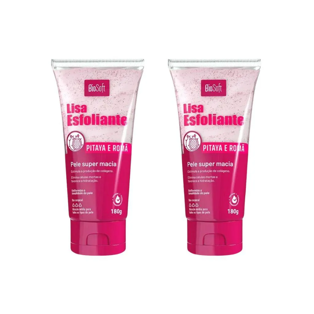 Creme Esfoliante Soft Hair 180g Biosoft Pitaya - Kit C / 2un