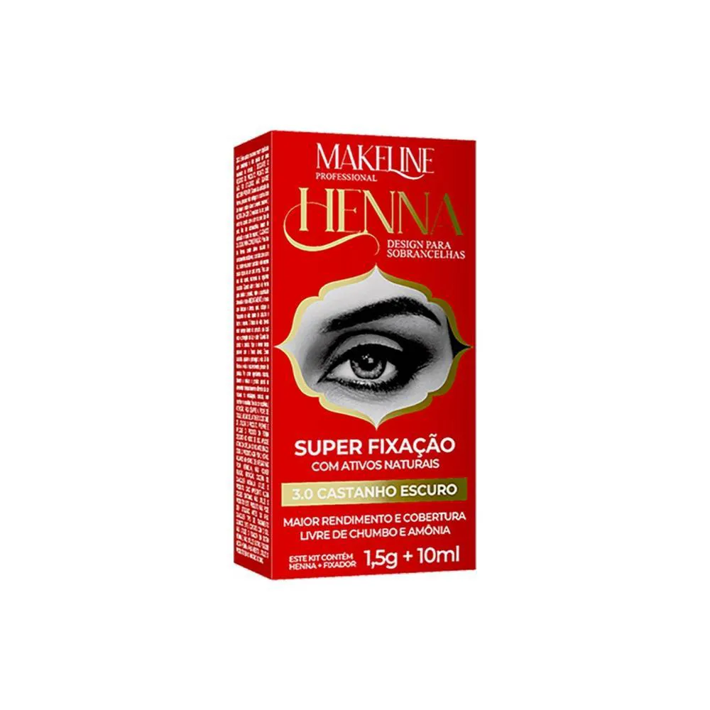 Henna Sobrancelha Makaline 1,5g 3.0 Castanho Escuro 3.0