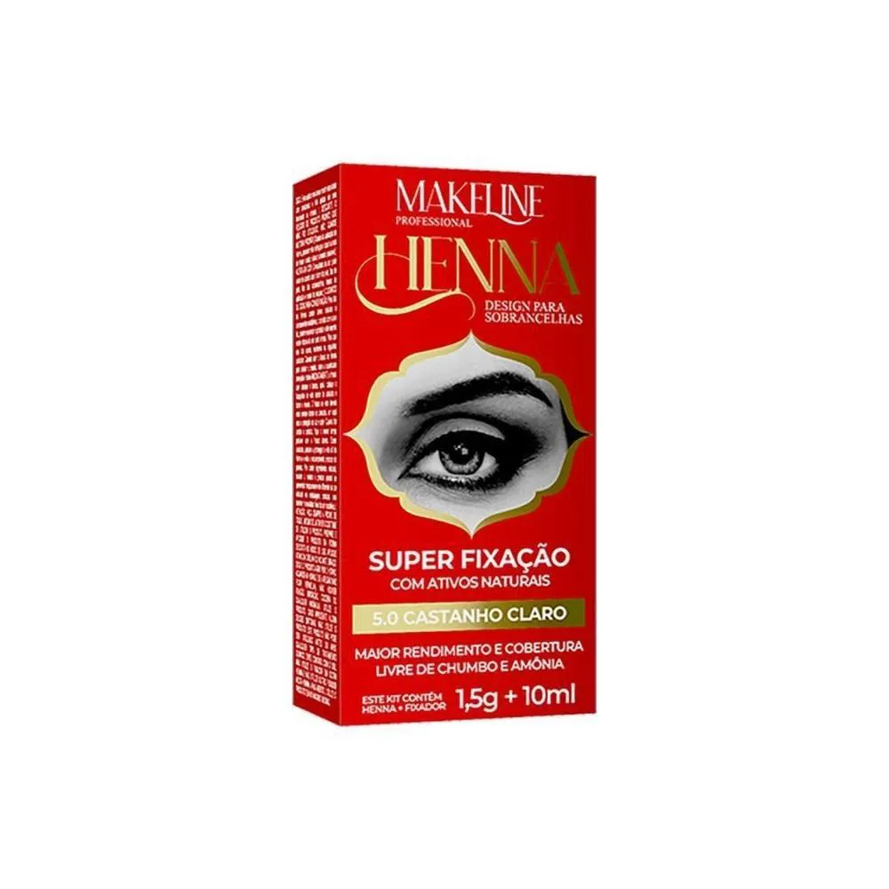 Henna Sobrancelha Makaline 1,5g Castanho Claro 5.0