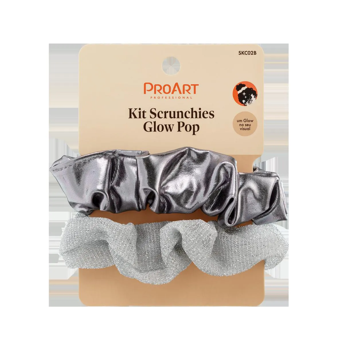 Kit de Scrunchie Glow Pop 2 Peças - Proart Prata