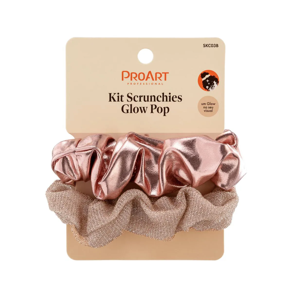 Kit de Scrunchie Glow Pop 2 Peças - Proart Rose
