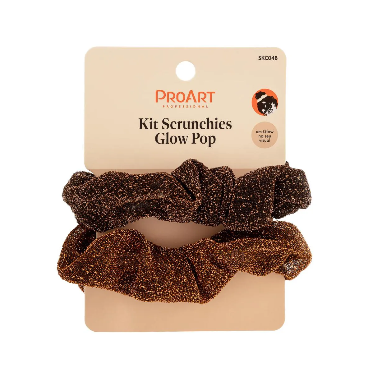 Kit de Scrunchie Glow Pop 2 Peças - Proart Marrom