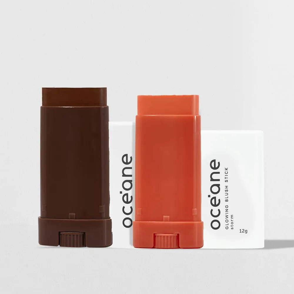 Kit Blush em Bastão Laranja + Contorno em Bastão Médio Océane Limited (2 Produtos)