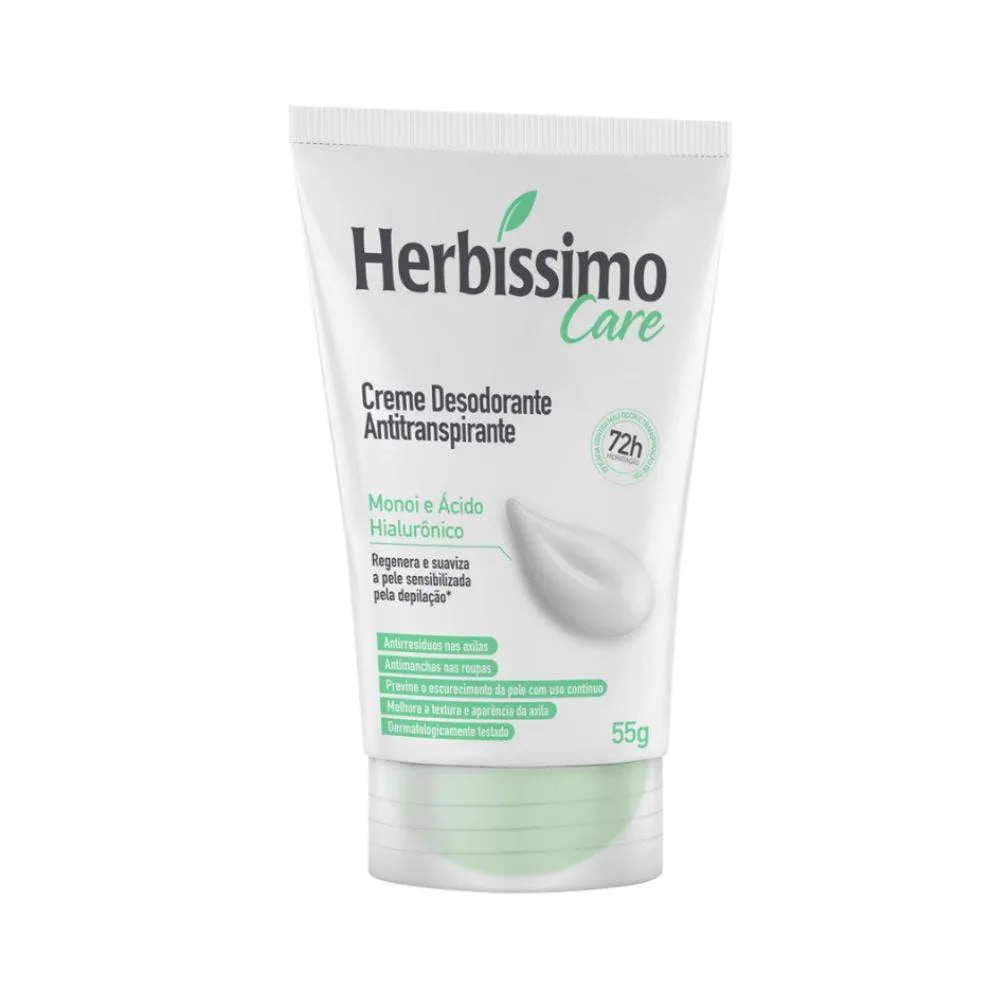 Desodorante Cremoso Herbíssimo Care Monoi e Acido Hialurônico 55gr