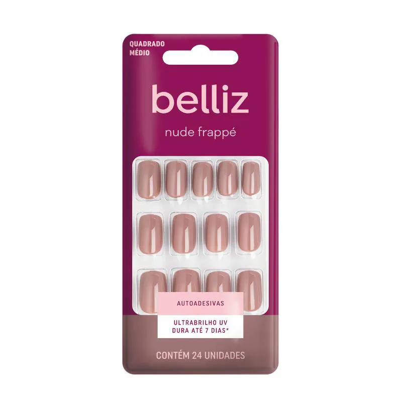 Belliz Unhas Autoadesivas Nude Frappe