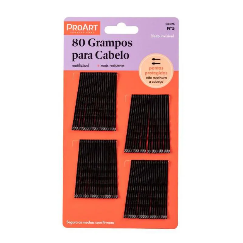 Proart 80 Grampos para Cabelo N5 Preto