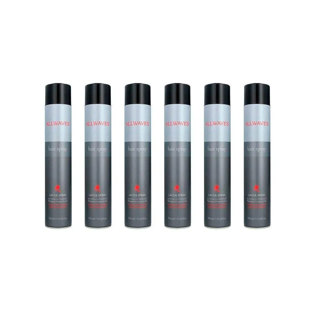 6 SPRAYS FIXADORES ALLWAVES LACCA SPRAY - 750ML