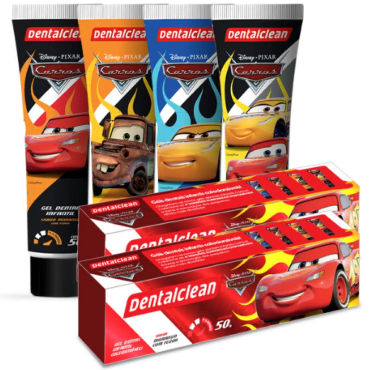 Gel Dental Infantil Carros - Morango - 50G - Dentalclean