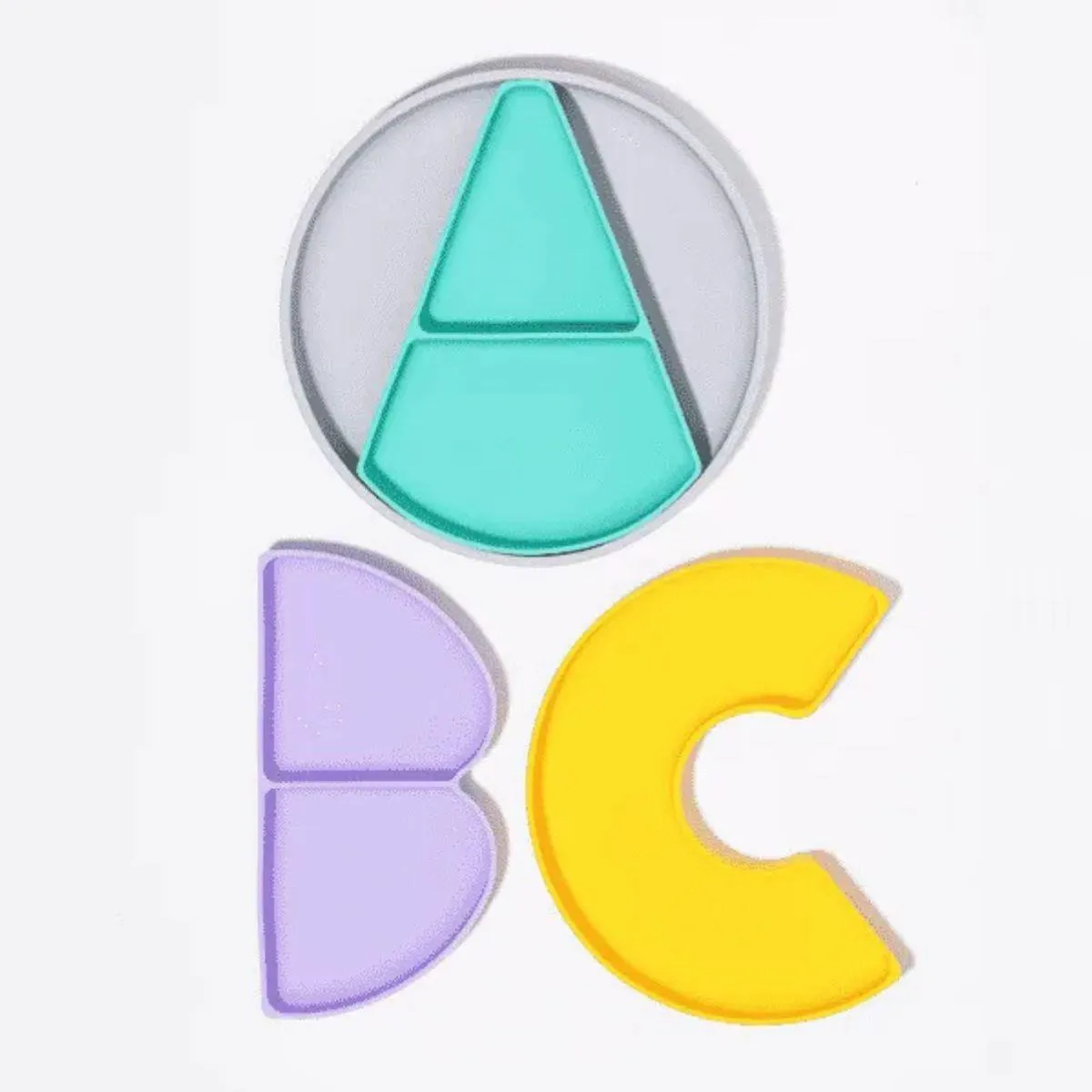 Prato Silicone com Divisórias Removivéis Abc - Petit Piá